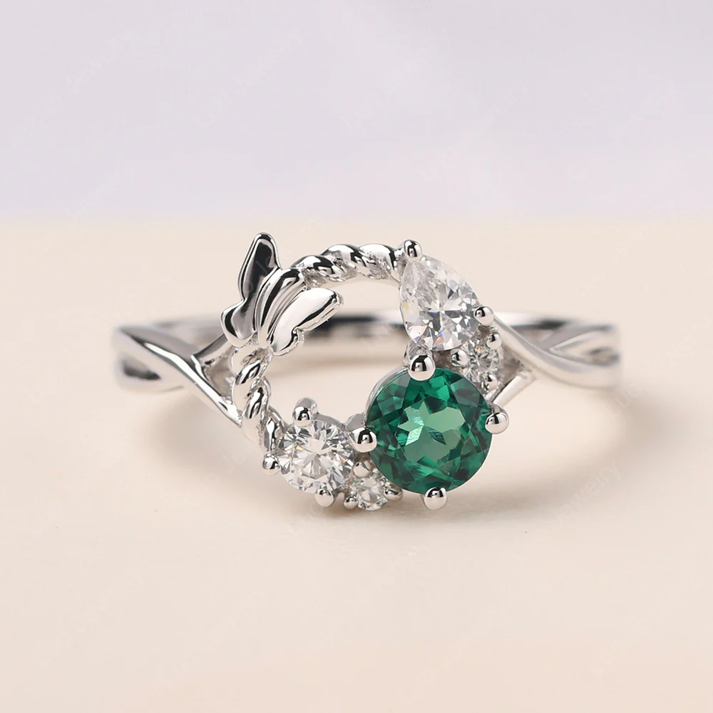 Emerald Cluster Ring
