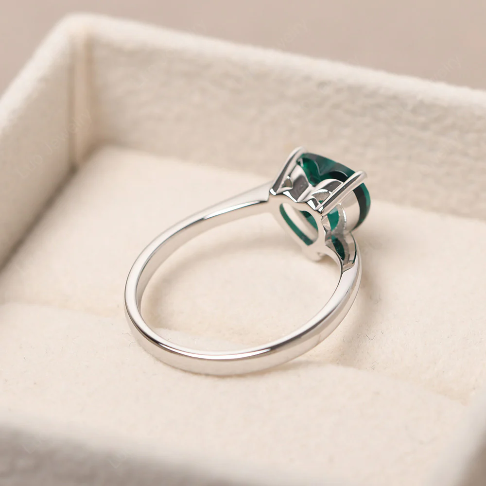 Emerald Heart Solitaire Engagement Ring - Image 4