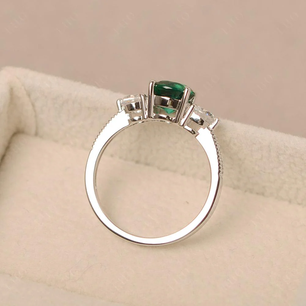 Emerald 3 Stone Engagement Ring - Image 12