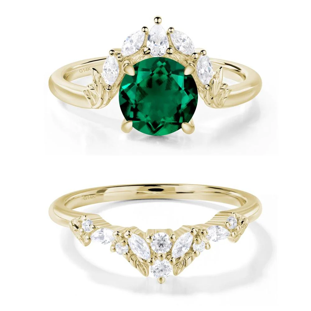 Emerald Ring with Marquise Side Stone - Image 15