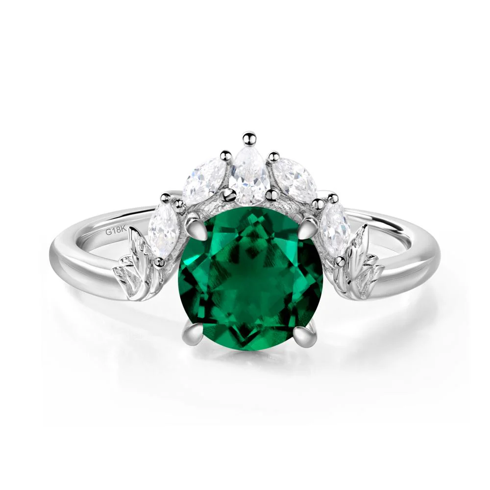 Emerald Ring with Marquise Side Stone - Image 6
