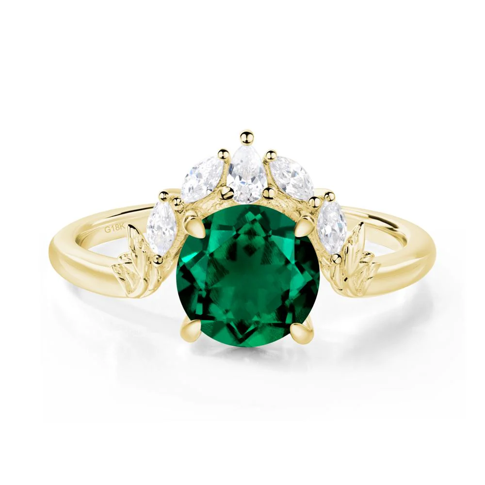Emerald Ring with Marquise Side Stone - Image 7