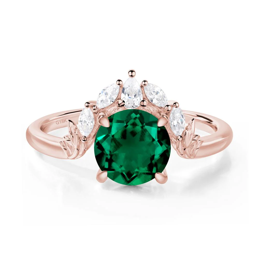 Emerald Ring with Marquise Side Stone - Image 8