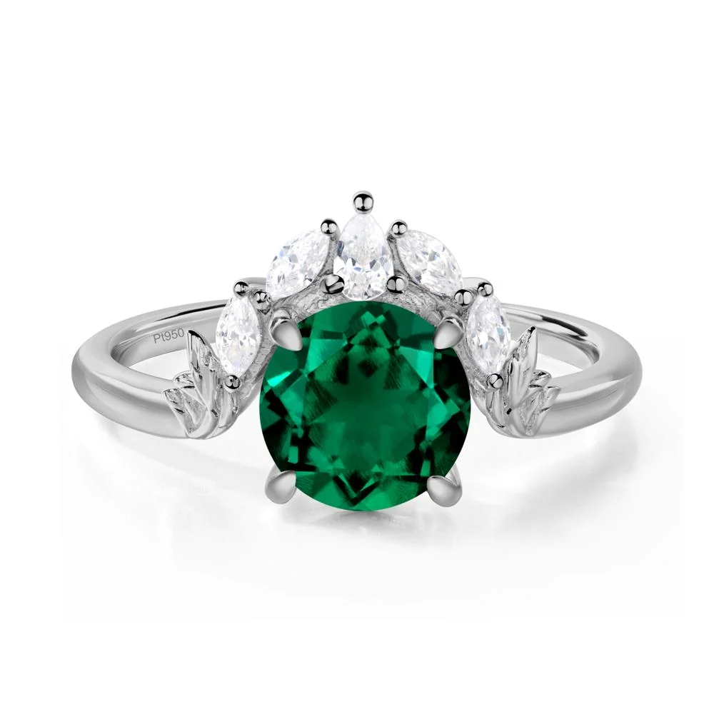 Emerald Ring with Marquise Side Stone - Image 9