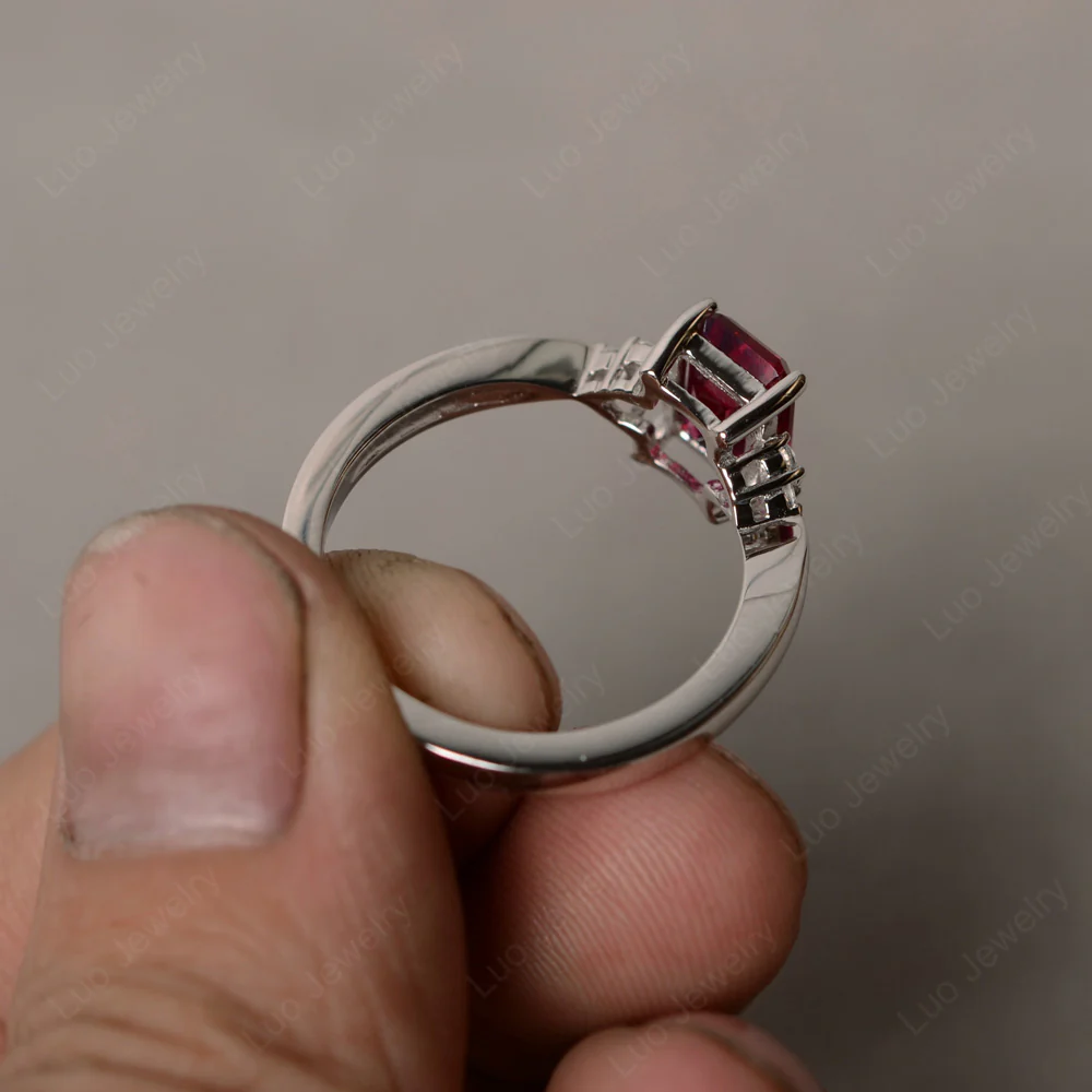 Emerald Cut Ruby Ring - Image 3