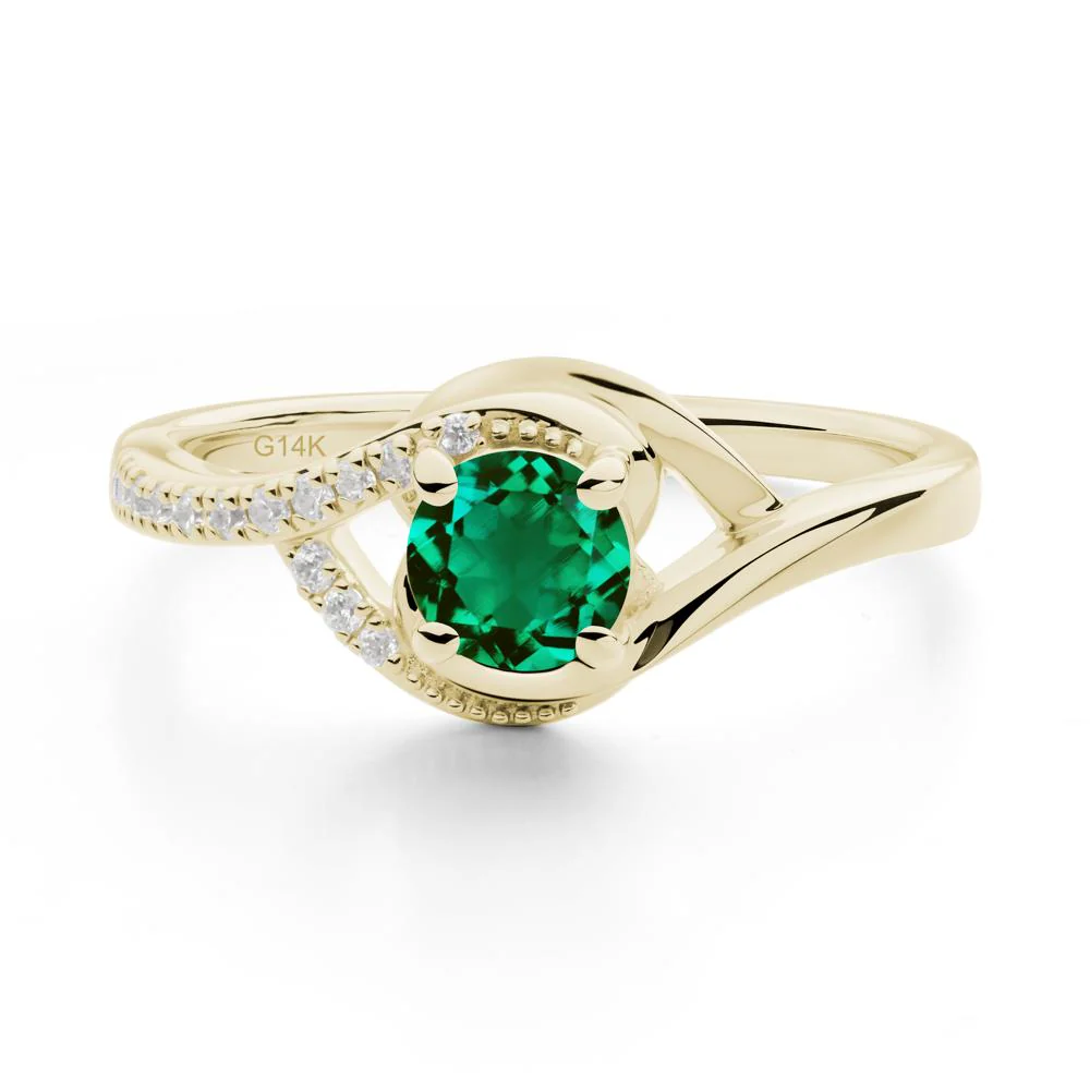 Emerald Swirl Bypass Ring - Image 8