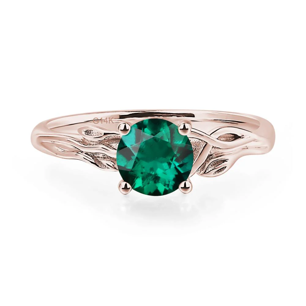 Petite Emerald Leaf Ring - Image 5