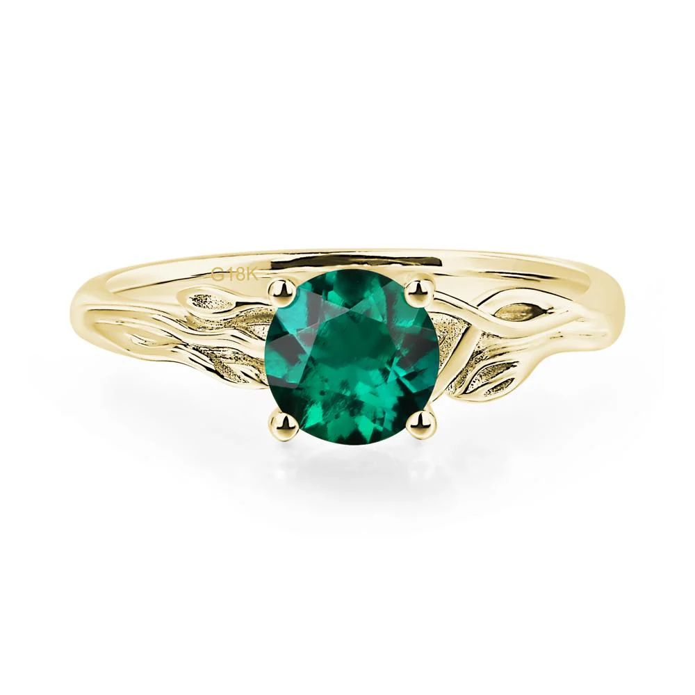 Petite Emerald Leaf Ring - Image 8