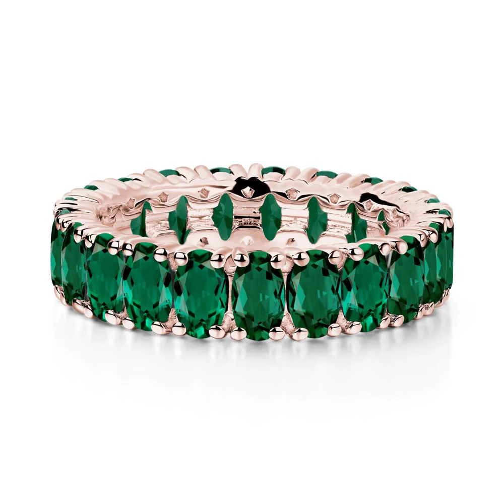 Emerald Wide Band Eternity Ring - Image 3