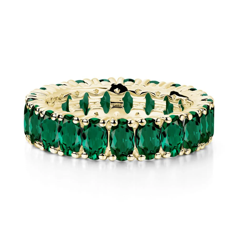 Emerald Wide Band Eternity Ring - Image 4