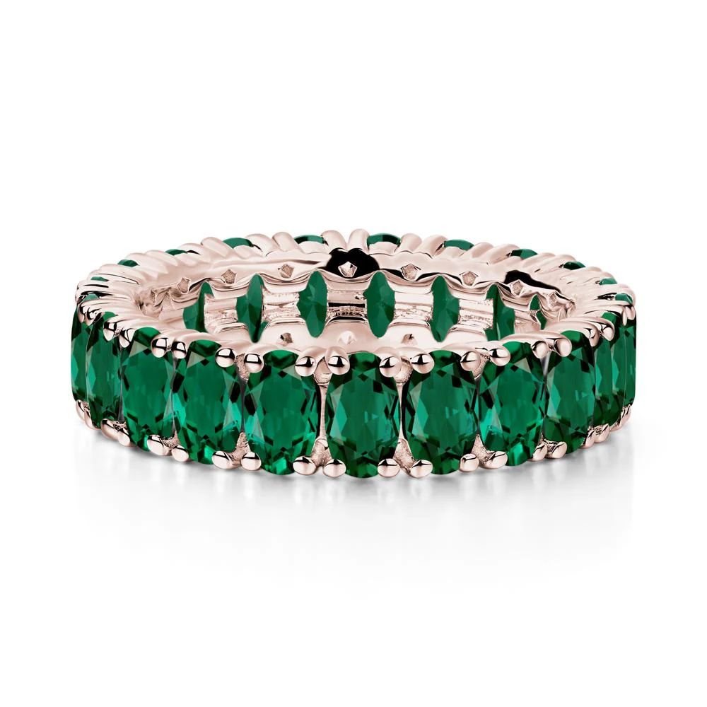Emerald Wide Band Eternity Ring - Image 9