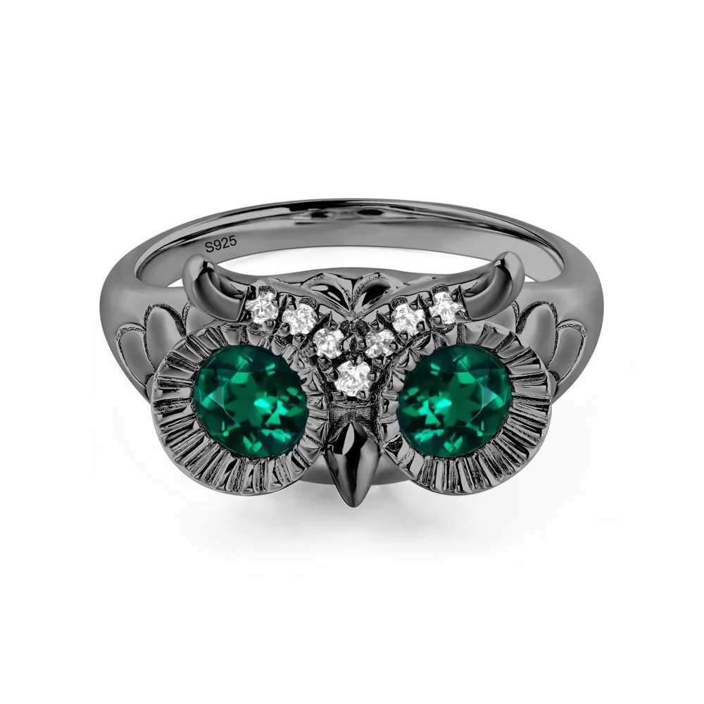 Emerald Owl Ring