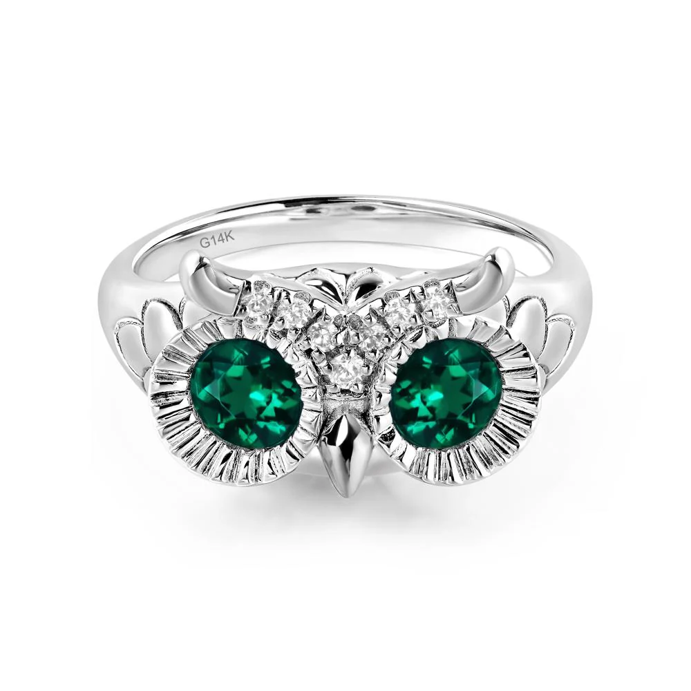 Emerald Owl Ring - Image 3