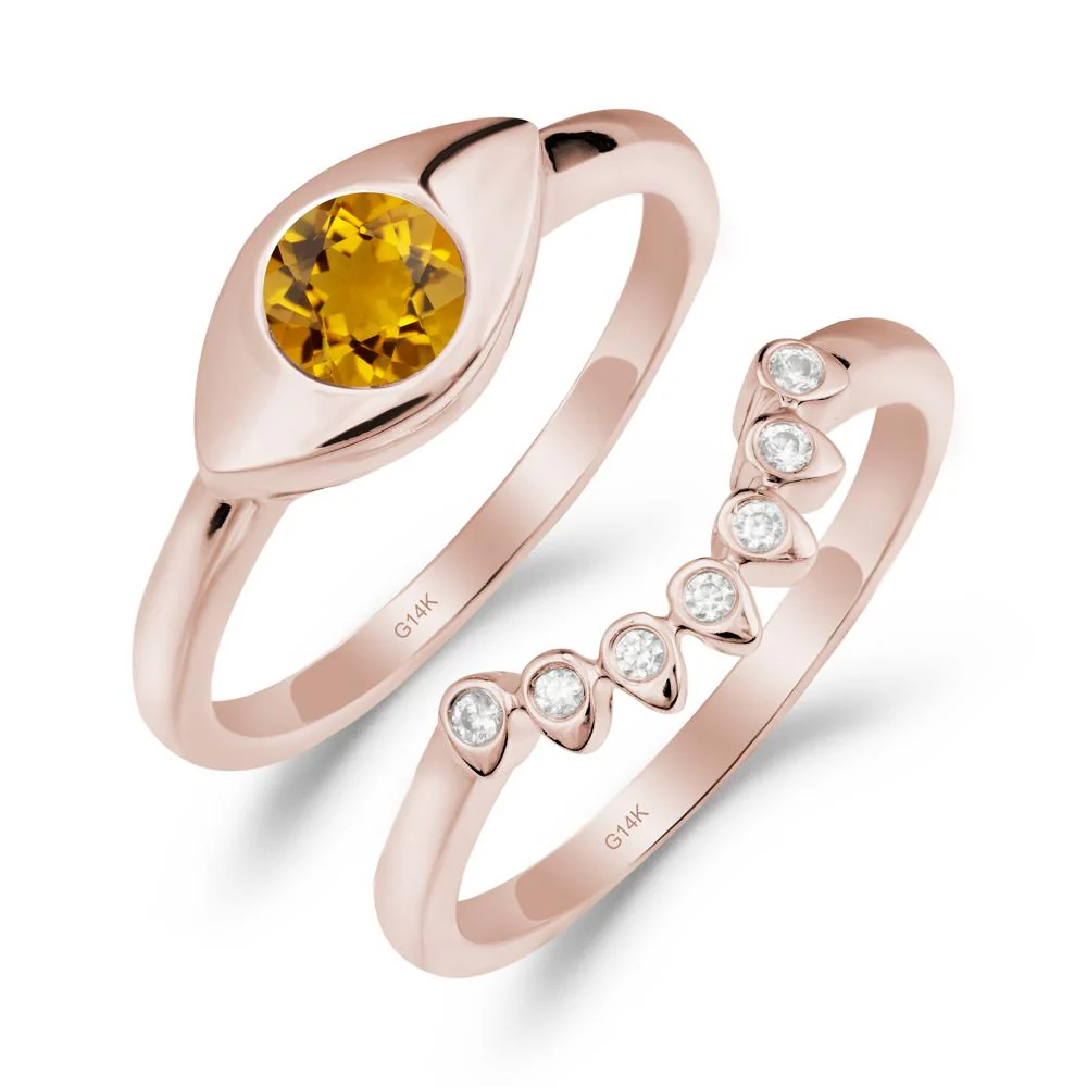 Evil Eye Citrine Ring Set - Image 6