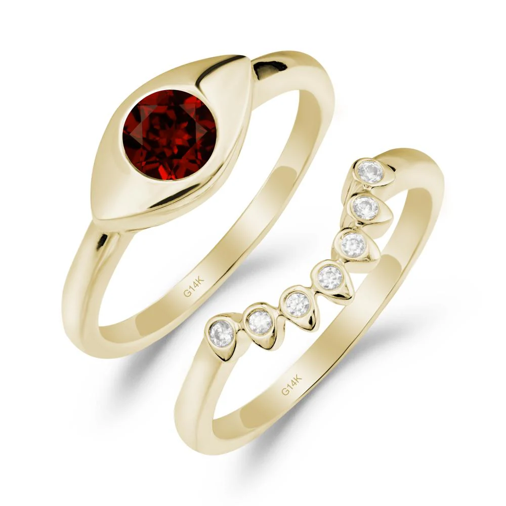 Evil Eye Garnet Ring Set - Image 7
