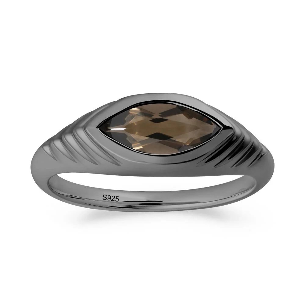 Evil Eye Inspired Smoky Quartz Ring - Image 3