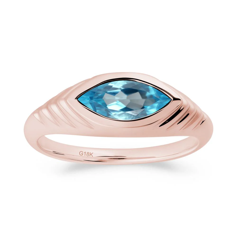 Evil Eye Inspired Swiss Blue Topaz Ring - Image 5