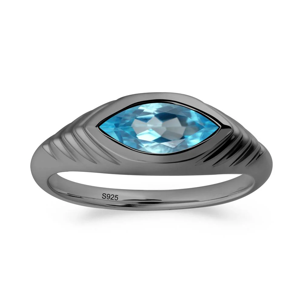Evil Eye Inspired Swiss Blue Topaz Ring - Image 7