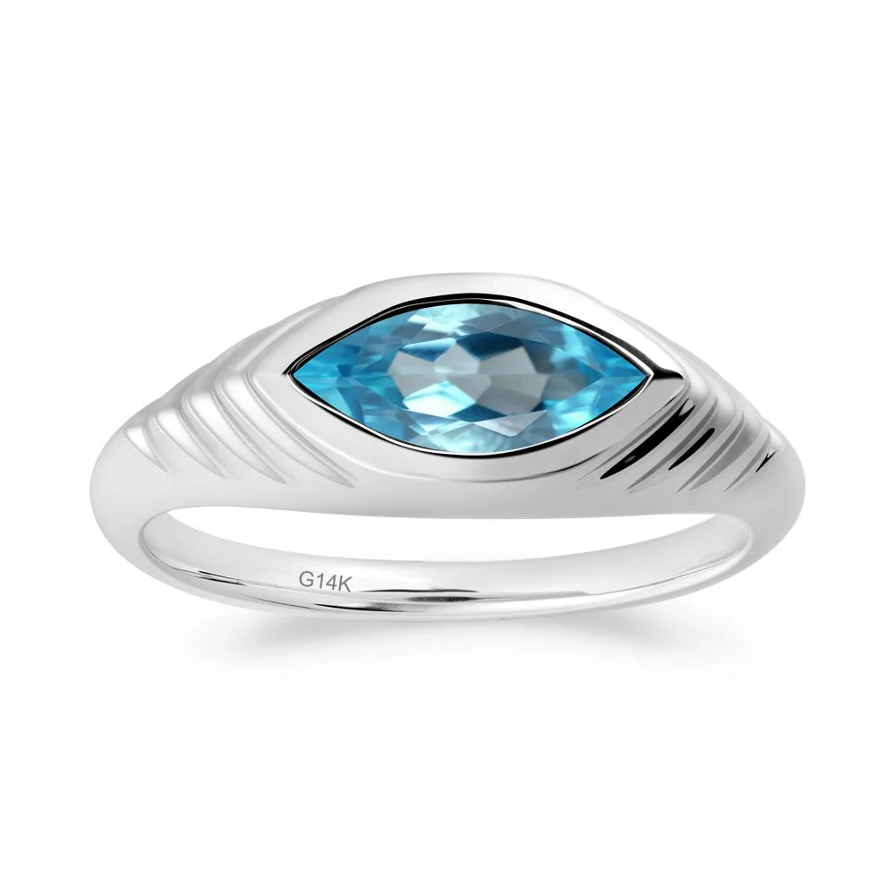 Evil Eye Inspired Swiss Blue Topaz Ring - Image 8