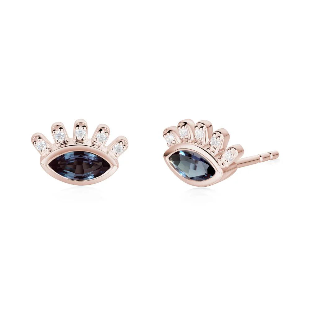 Evil Eye Marquise Alexandrite Earrings