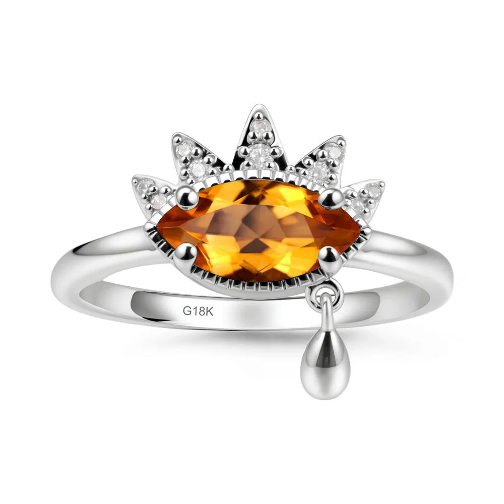 Evil Eye Marquise Cut Citrine Ring - Image 5