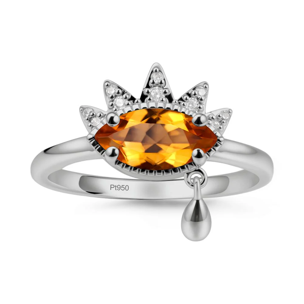 Evil Eye Marquise Cut Citrine Ring - Image 8