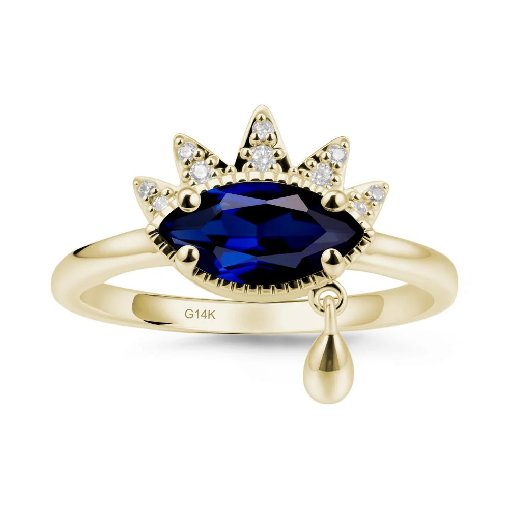 Evil Eye Marquise Cut Sapphire Ring - Image 4