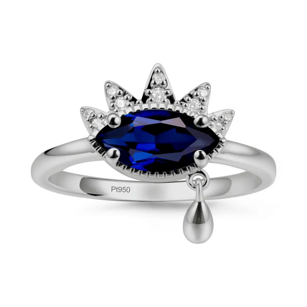 Evil Eye Marquise Cut Sapphire Ring - Image 8