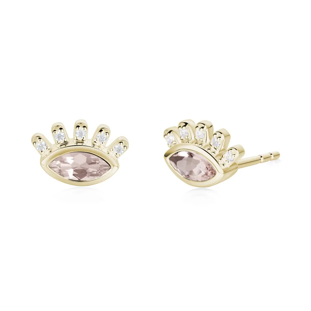 Evil Eye Marquise Morganite Earrings - Image 6