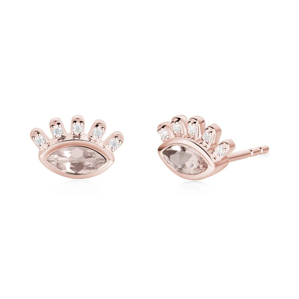 Evil Eye Marquise Morganite Earrings - Image 8