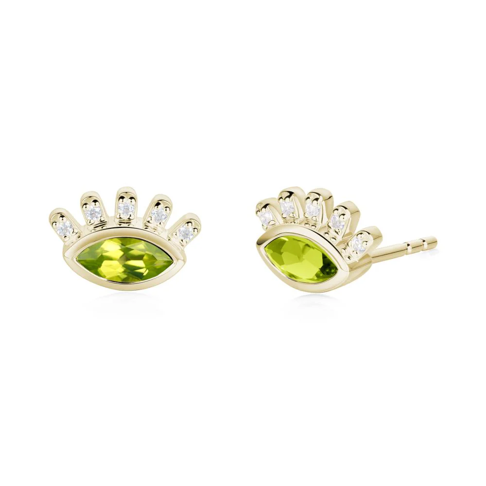 Evil Eye Marquise Peridot Earrings