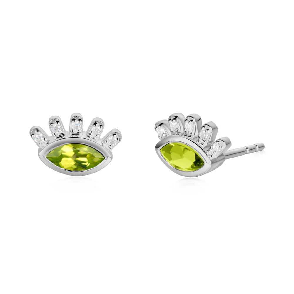 Evil Eye Marquise Peridot Earrings - Image 3