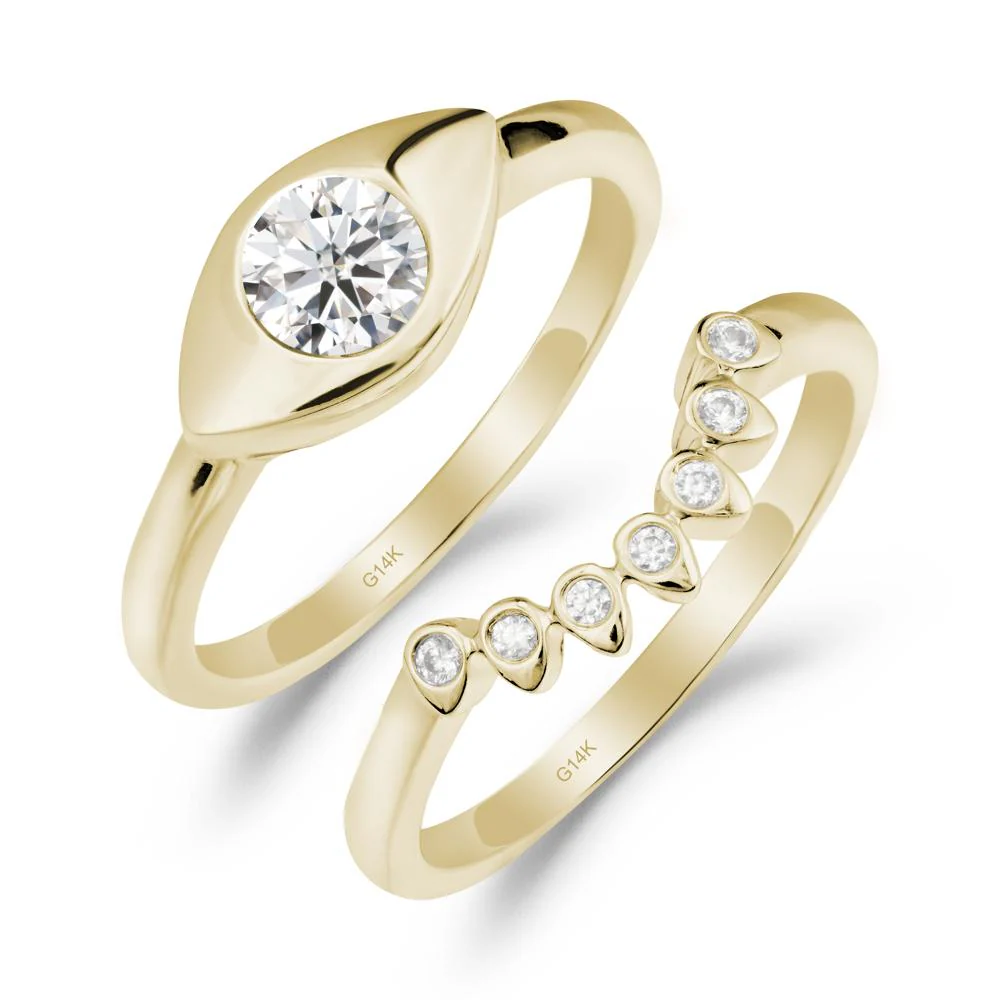 Evil Eye Moissanite Ring Set - Image 2