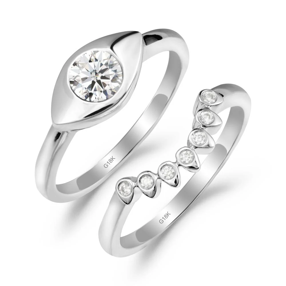 Evil Eye Moissanite Ring Set - Image 8