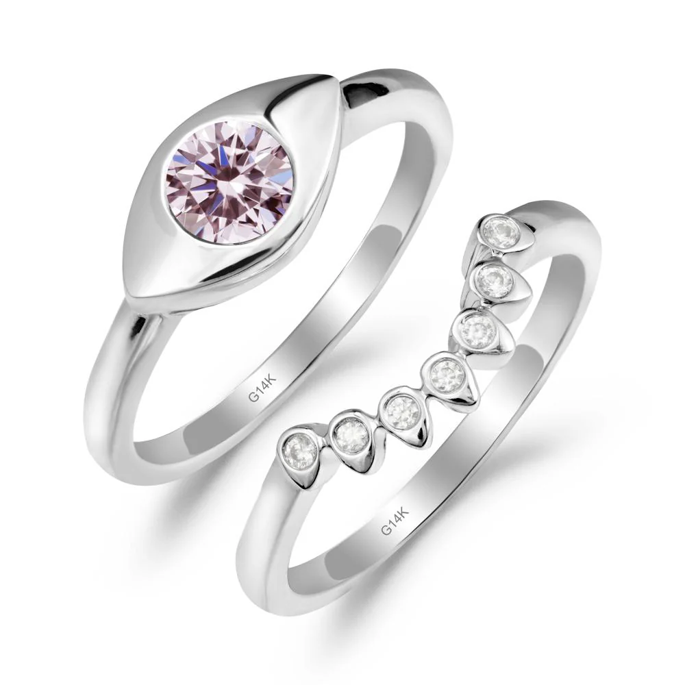 Evil Eye Pink Cubic Zirconia Ring Set - Image 9