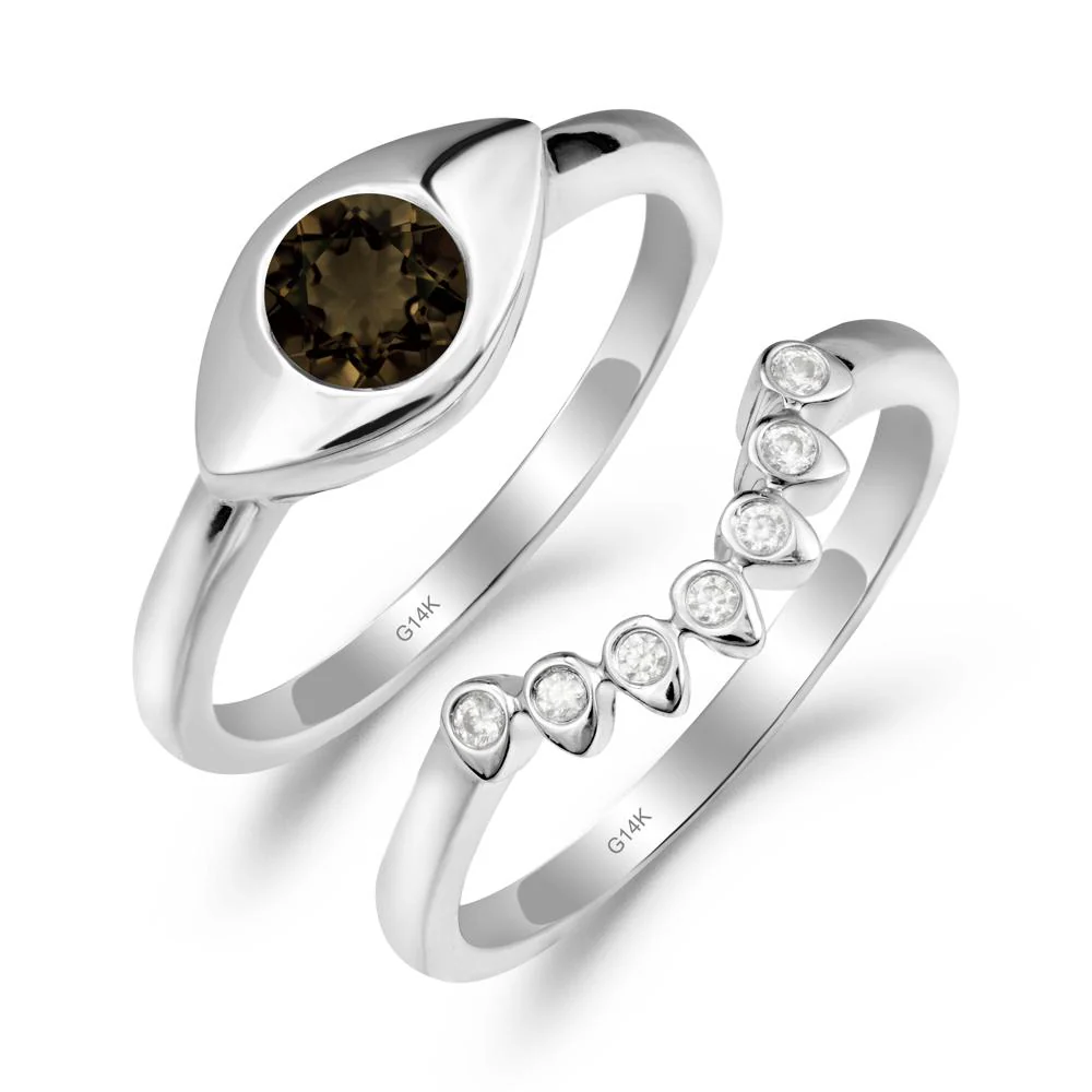 Evil Eye Smoky Quartz Ring Set - Image 5