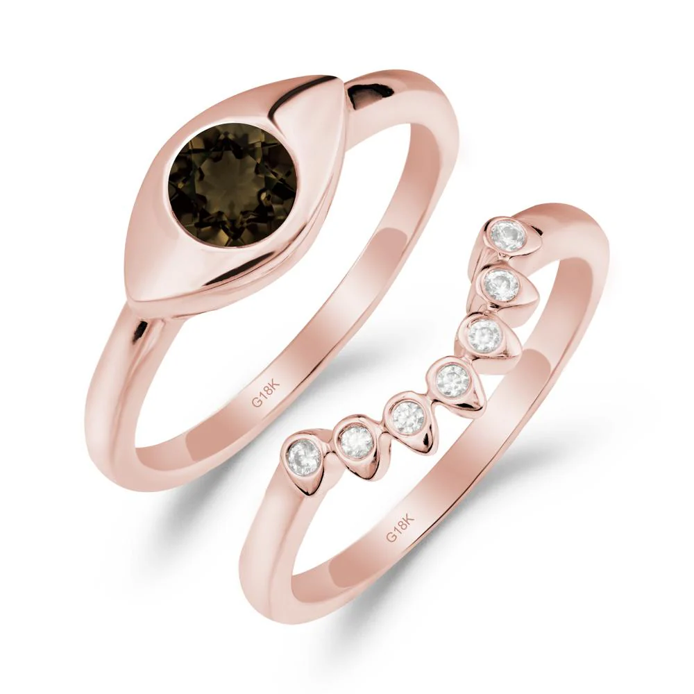 Evil Eye Smoky Quartz Ring Set - Image 7