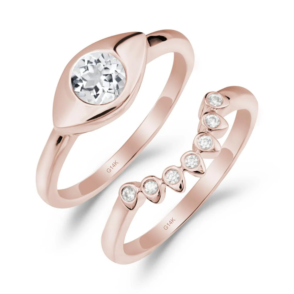 Evil Eye White Topaz Ring Set - Image 8