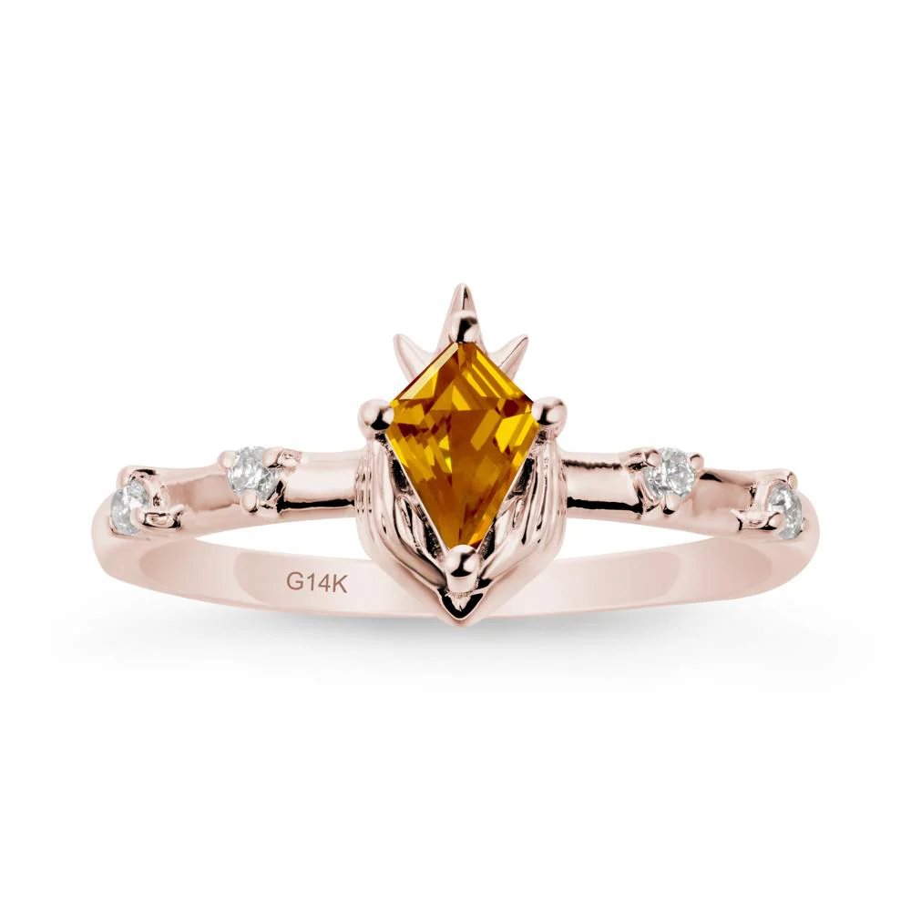 Fantasy Claddagh Ring with Kite Citrine - Image 2