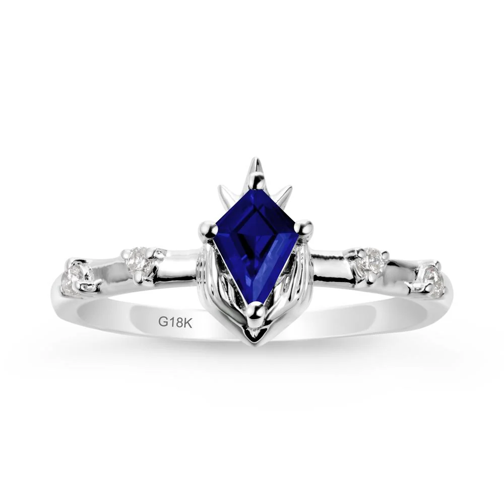 Fantasy Claddagh Ring with Kite Sapphire - Image 5