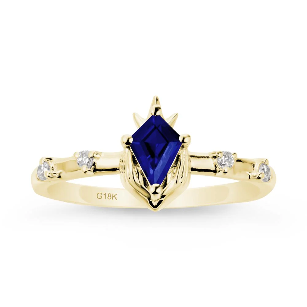 Fantasy Claddagh Ring with Kite Sapphire - Image 6