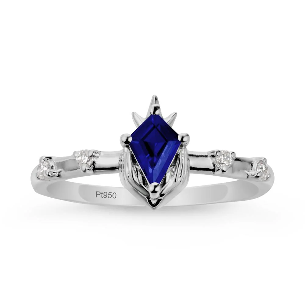 Fantasy Claddagh Ring with Kite Sapphire - Image 8