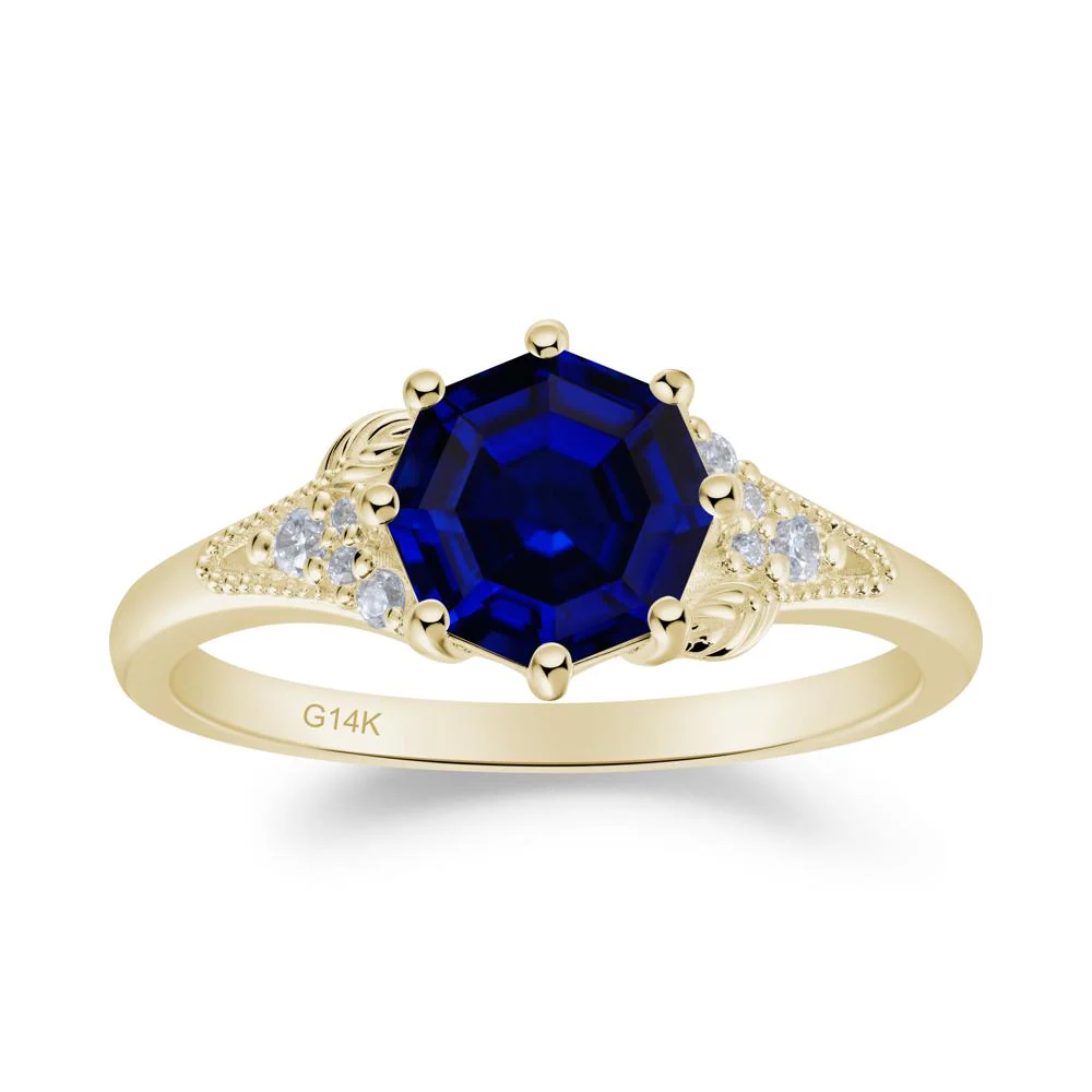 Filigree Octagon Sapphire Ring