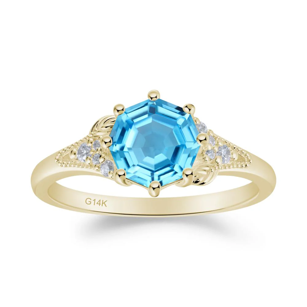 Filigree Octagon Swiss Blue Topaz Ring - Image 2