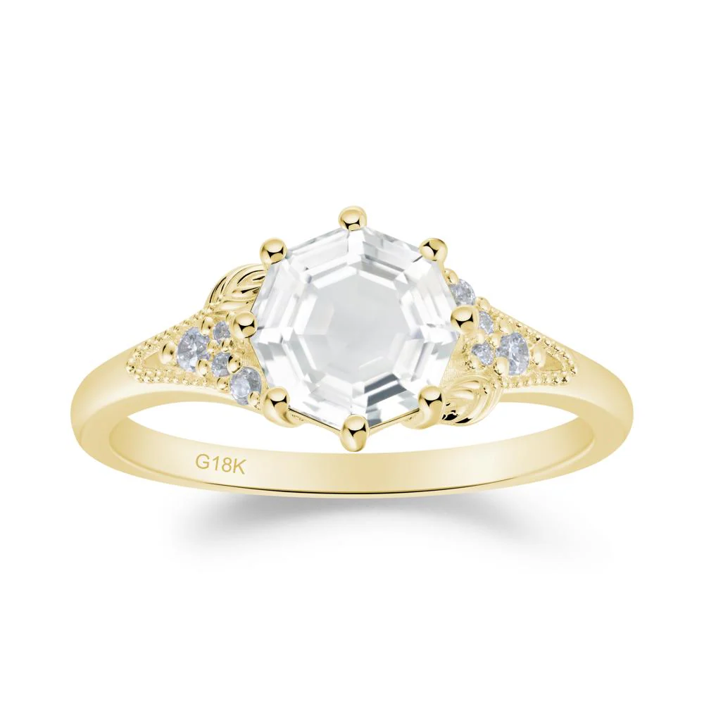 Filigree Octagon White Topaz Ring - Image 5