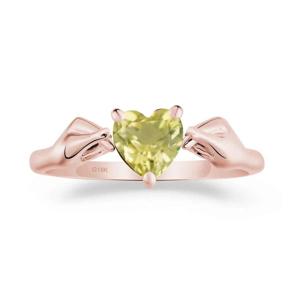 Finger Heart Lemon Quartz Solitaire Ring - Image 9