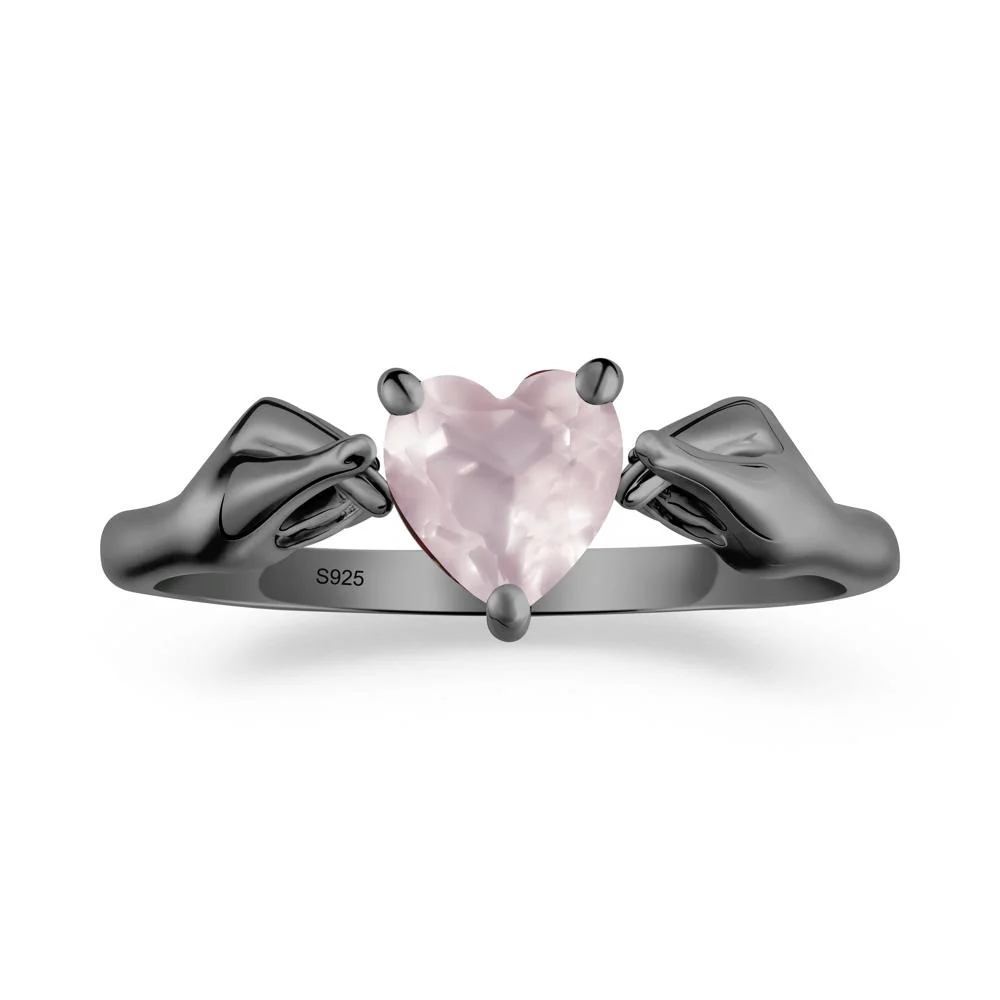 Finger Heart Rose Quartz Solitaire Ring - Image 8