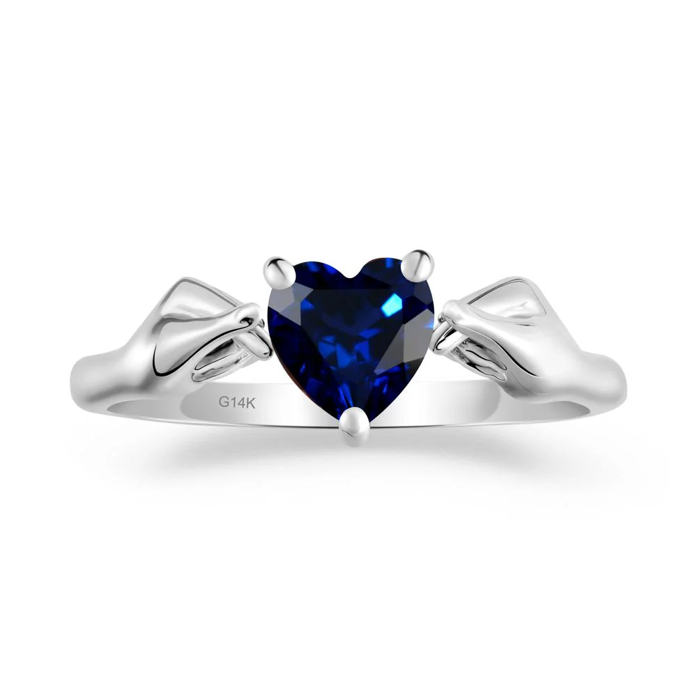 Finger Heart Sapphire Solitaire Ring