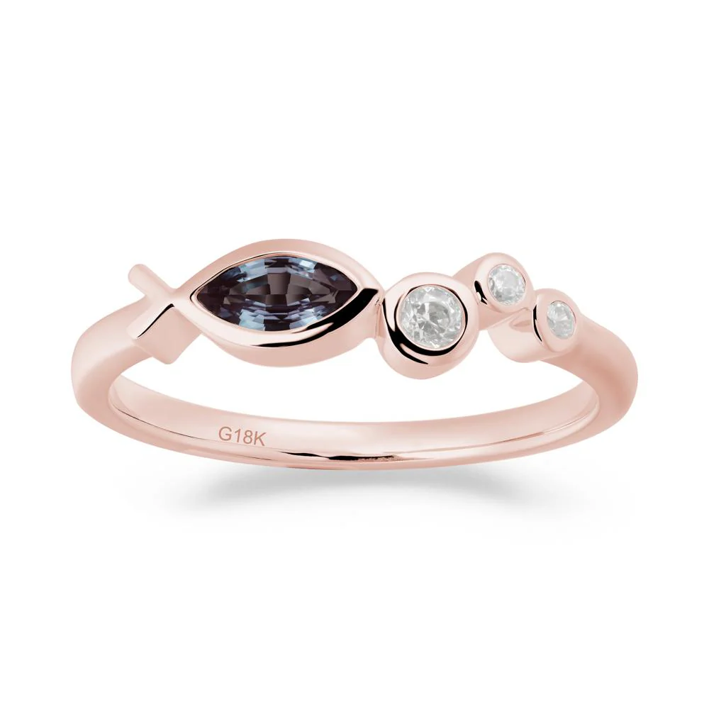 Fish Inspired Alexandrite Ring - Image 4