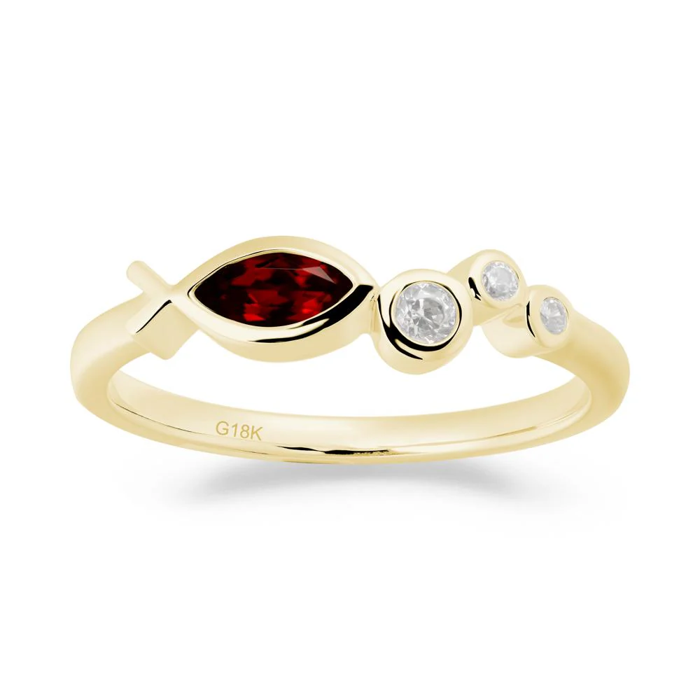 Fish Inspired Garnet Ring - Image 3